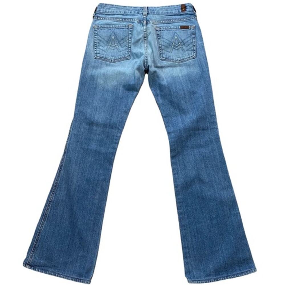 7 FAM Mankind A Pocket Design Boot Cut Flare Light Blue Wash Denim Jeans 27 - Picture 7 of 8
